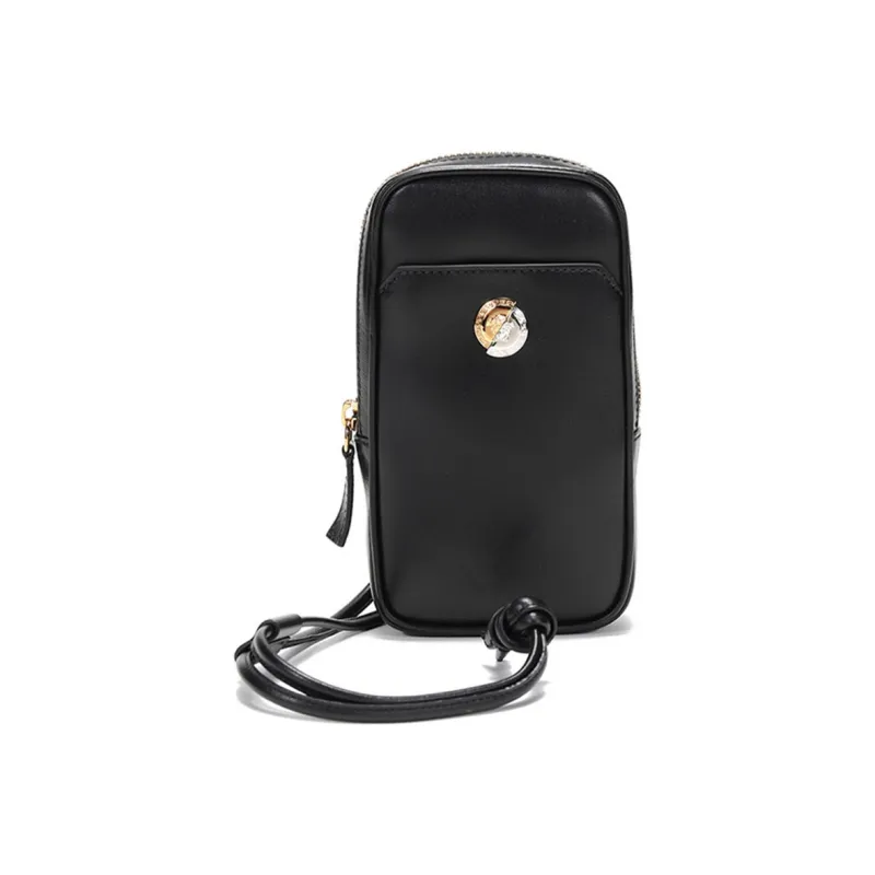 VERSACE Leather Hanging Bag Cell Phone Case Shoulder Bag Regular Men's Black-0