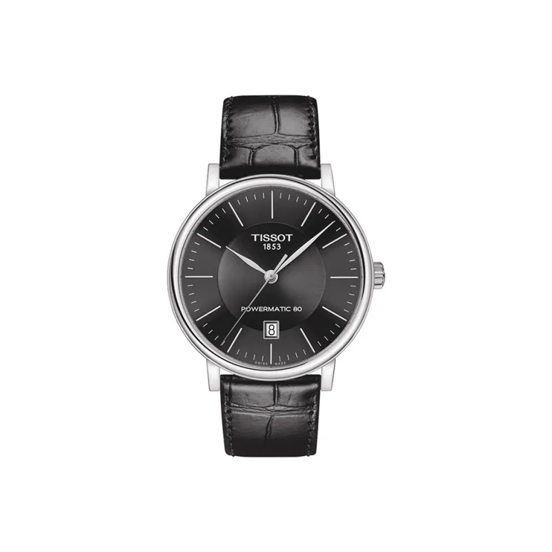 TISSOT Carson Elite Series Automatic Mechanical Movement Men's Watches Watch 40mm Black Dial Stainless Steel Case-0