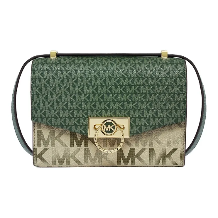 MICHAEL KORS Hendri Artificial Leather Messenger Bag Shoulder Bag Crossbody Bag Mini Women's Dark Green & Army Green-0