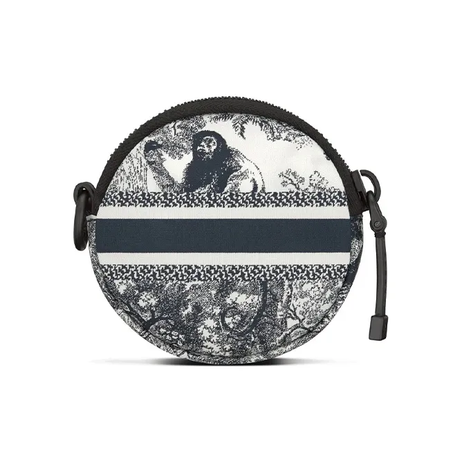 DIOR DiorTravel Jouy Print Technical Fabric Coin Purse Women's White-2