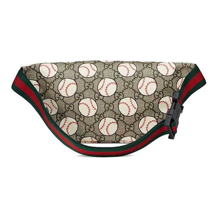 GUCCI Canvas With Leather Canvas Bag, Sling Bag, Fanny Pack Kids' Ebony/Green-1