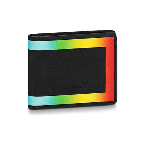 LOUIS VUITTON Slender Wallet Taiga Black/Rainbow