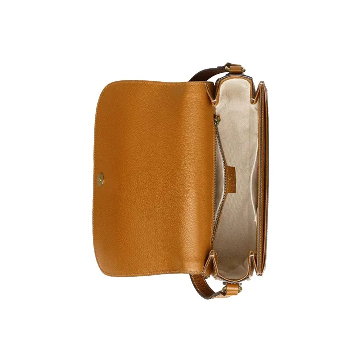 GUCCI Disney Collaboration Leather Saddle Bag Crossbody Shoulder Bag Unisex Ebony & Brown-5