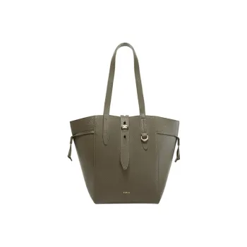 Furla Grain Calfskin Handbag Medium Size Women's Sage Green
