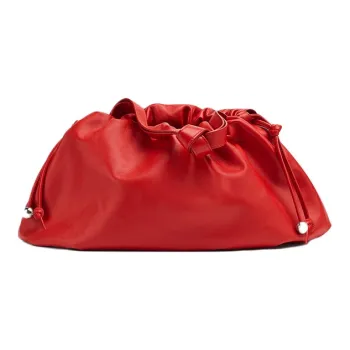 Bottega Veneta Leather Backpack Clutch Medium Size Women's Spicy Pepper Red