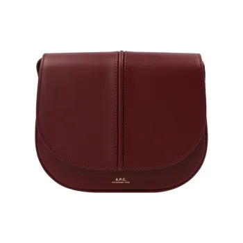 A.P.C Leather Shoulder Bag, Crossbody Bag Women's Burgundy