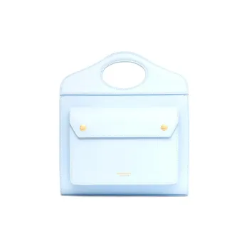 Burberry Pocket Bag Cow Leather Tote Bag Shopping Bag Shoulder Bag Crossbody Bag Handbags Mini Women's Blue