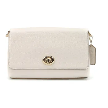 COACH Crosstown Litchi Grain Cow Leather Shoulder Bag Crossbody Bag Women's Chalk White
