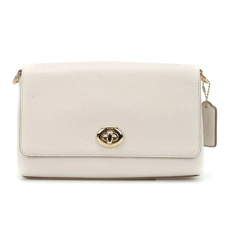 COACH Crosstown Litchi Grain Cow Leather Shoulder Bag Crossbody Bag Women's Chalk White-0