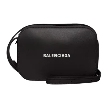 Balenciaga Calfskin Camera Bags Crossbody Bags Shoulder Bags Small Size Men's Black