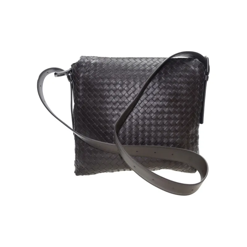 Bottega Veneta Cow Leather Shoulder Bag Crossbody Bag Men's Coffee-2
