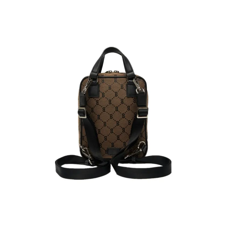 MLB Monogram Collection Polyester Portable Backpack Mini Unisex Coffee-1