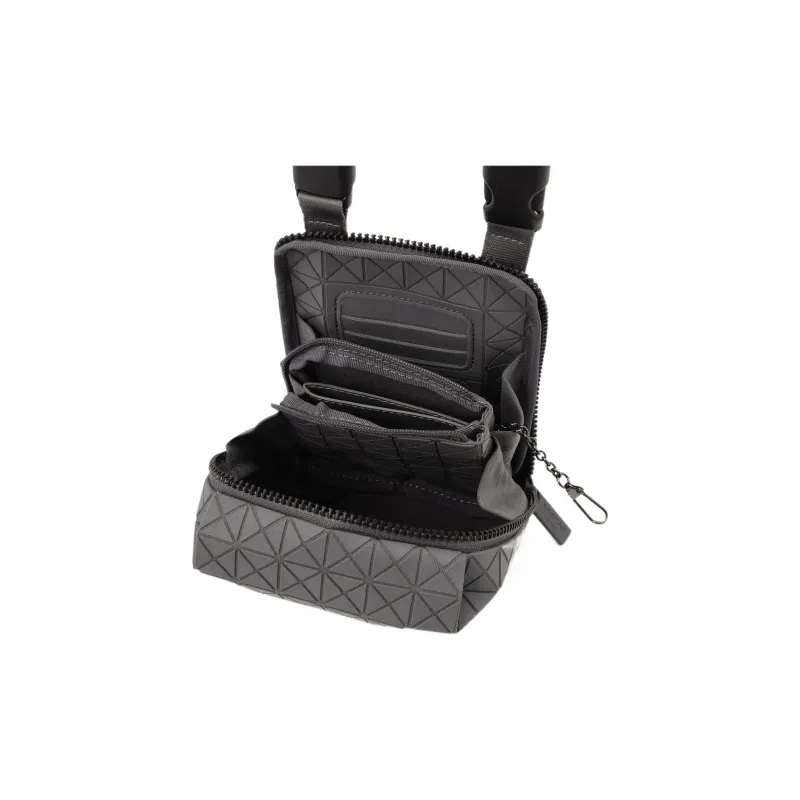 ISSEY MIYAKE Saddle Nylon Cell Phone Pouch Shoulder Bag Crossbody Bag Small Size Unisex Gray-2