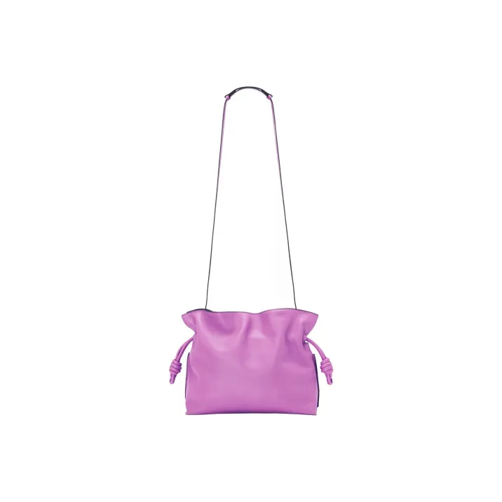 LOEWE Flamenco Clutch In Nappa Calfskin Bright Purple-4