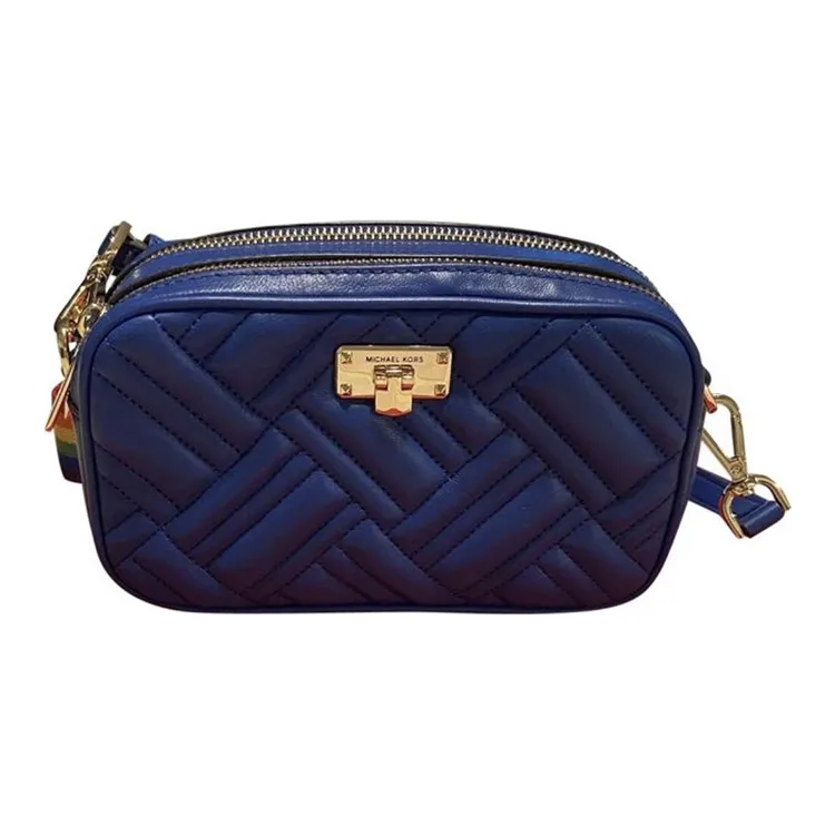 MICHAEL KORS Peyton Leather Camera Bag, Shoulder Bag, Crossbody Bag Women's Blue-0