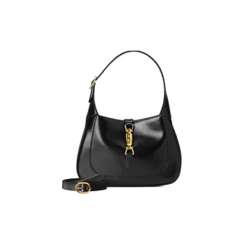 GUCCI Jackie 1961 Leather Crescent Shoulder Bag Shoulder Bag Trumpets Women's Black