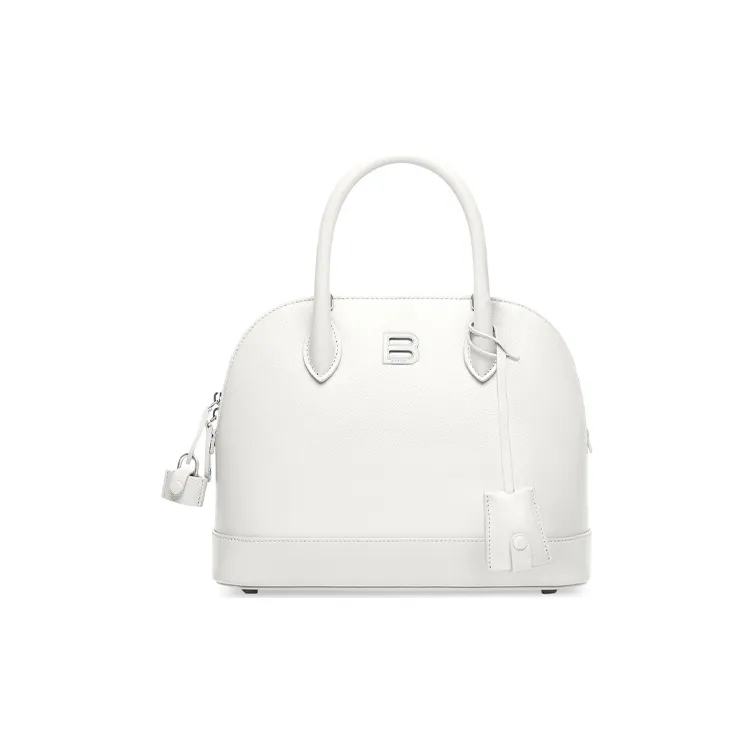 Balenciaga Ville Cow Leather Handbag Small Size Women's White-0