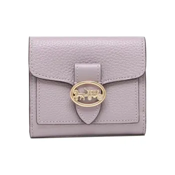 COACH Georgie Soft Leather Shoulder Bag Card Holder Wallet Women's Taro Purple