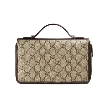 GUCCI Canvas With Leather Wallet Handbag Men's Ebony/Brown