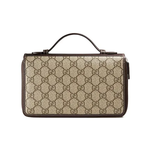 gucci Zumi Canvas With Leather Wallet Handbag Men's Ebony/Brown