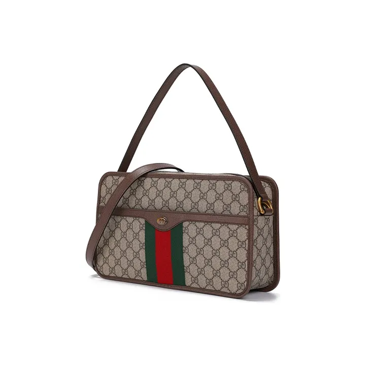 GUCCI Canvas With Leather Portable Crossbody Bag Shoulder Bag Unisex-3