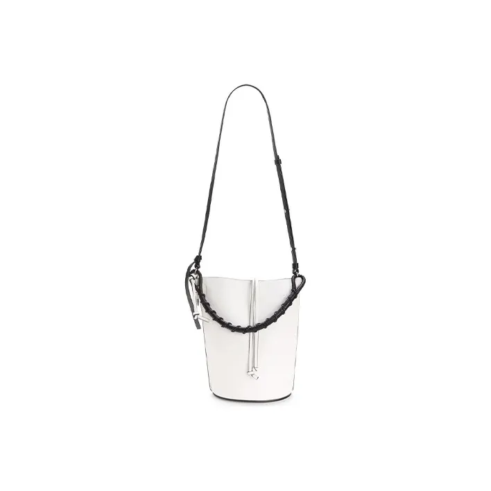LOEWE Natural Calfskin Bucket Bag, Portable Crossbody Bag, Shoulder Bag Women's Cotton White-2