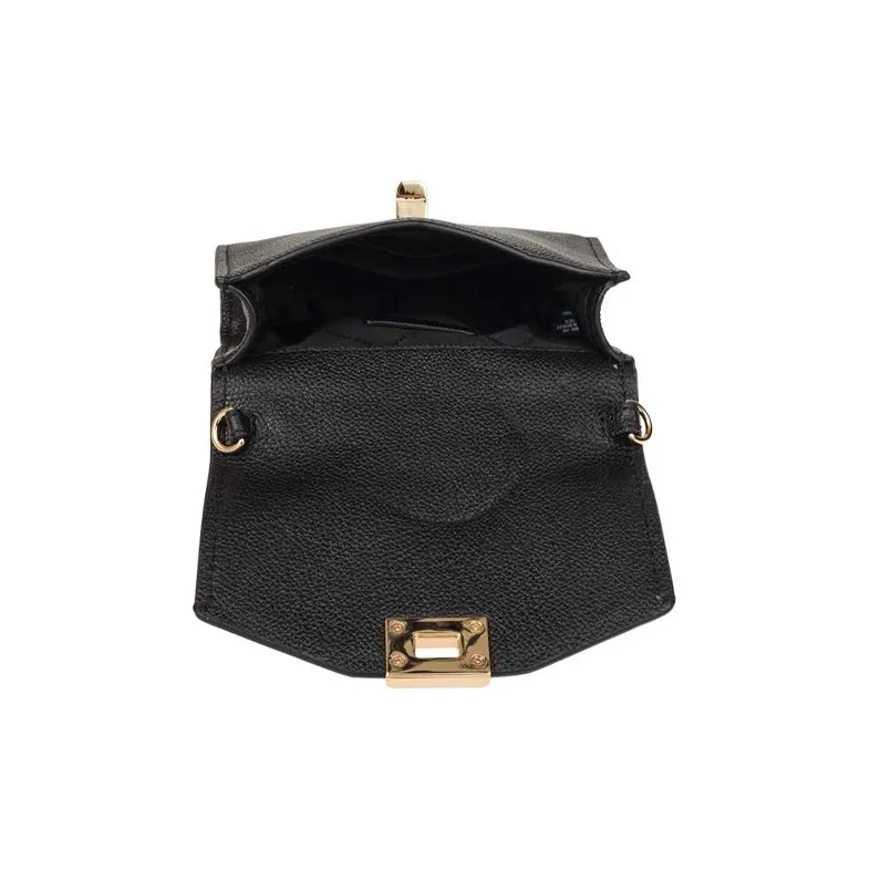 MICHAEL KORS Cassie Cow Leather Messenger Bag, Crossbody Bag Women's Black-4