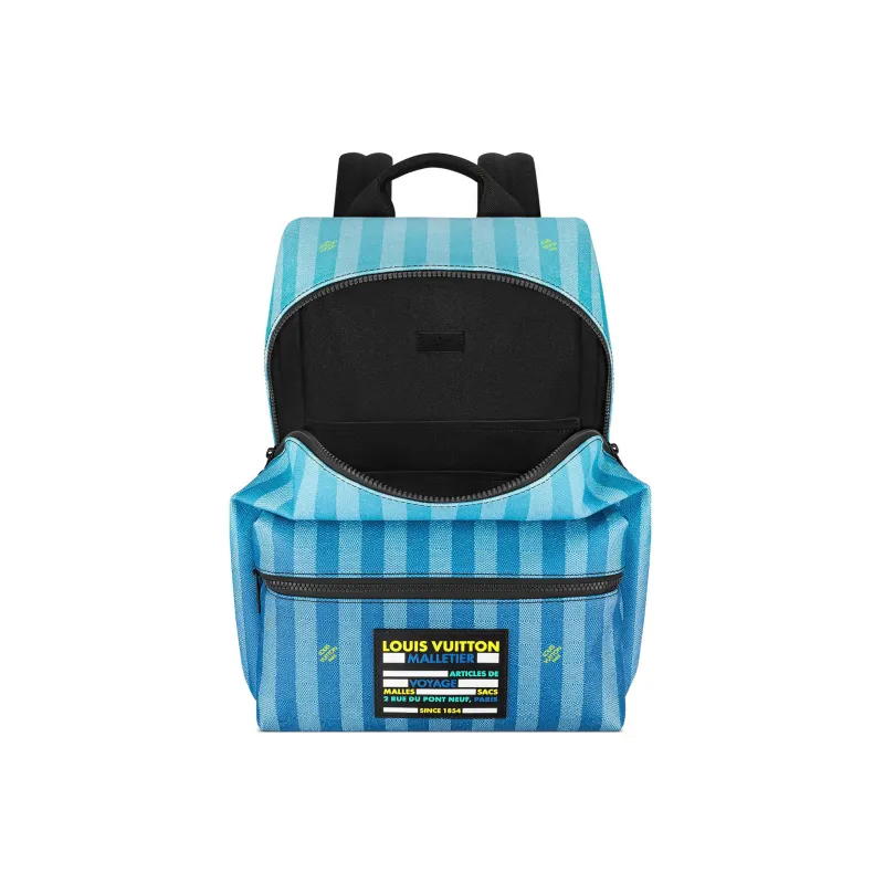 LOUIS VUITTON Discovery Backpack Damier Stripes Gradient Blue-3