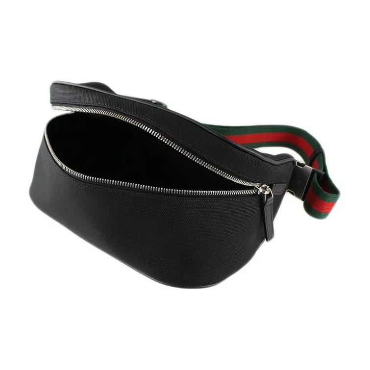 GUCCI Leather Canvas With Leather Canvas Bag, Sling Bag, Shoulder Bag, Crossbody Bag, Fanny Pack Unisex Black-3
