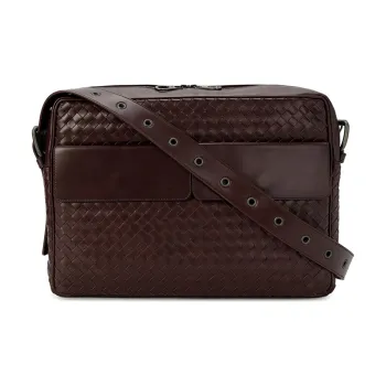 Bottega Veneta Leather Shoulder Bag Large Size Men's Brown