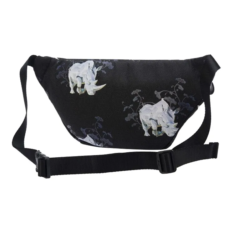LiNing Sky Mountain Base Collaboration Polyester Sling Bag Fanny Pack Regular Unisex Black-2