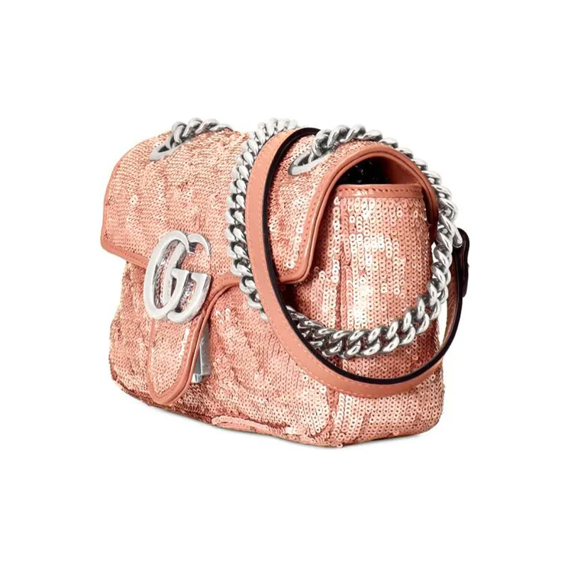 GUCCI Marmont Silk Crossbody Bags Shoulder Bags Women's Light Pink-1