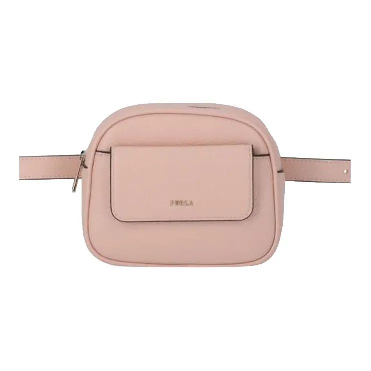 Furla Litchi Grain Leather Fanny Pack Women's Pink-0
