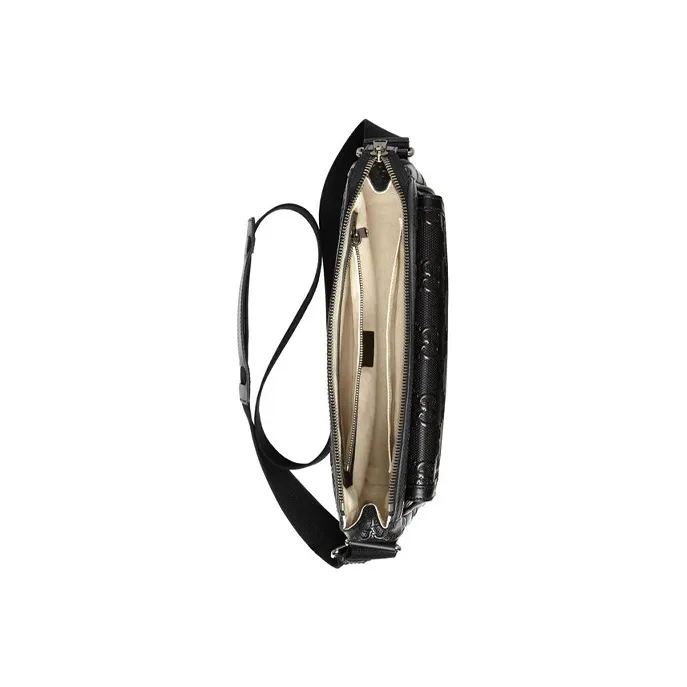 GUCCI Leather Messenger Bag, Crossbody Bag, Shoulder Bag Unisex Black-6