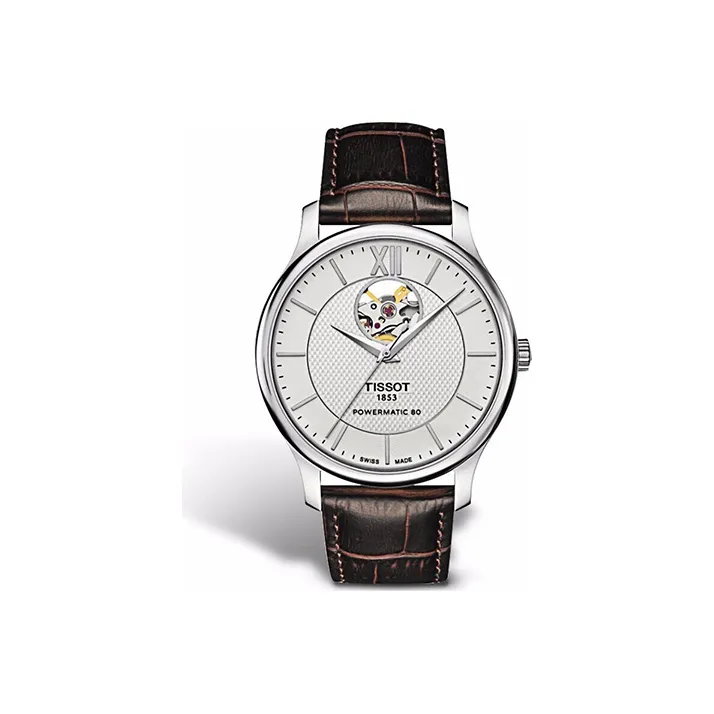 Tissot T Classic Tradition Powermatic 80 Open Heart Automatic Silver-0