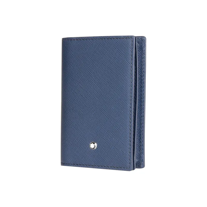 MONTBLANC MONTBLANC Leather Clutch Business Card Holder Card Holder Card Case Men's Blue-1