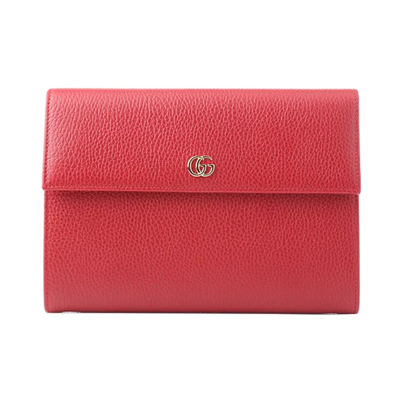 GUCCI GG Marmont Leather Clutch Regular Women's Red-0