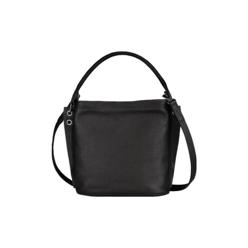 LONGCHAMP 3D Cow Leather Shoulder Bag Crossbody Bag Regular Women's Black-2