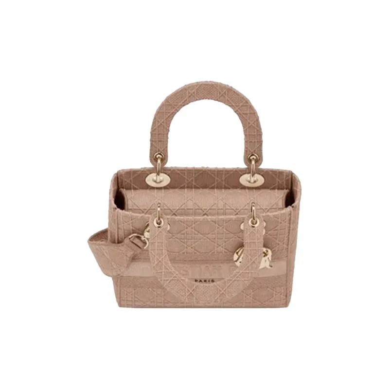 DIOR Lady D-Lite Canvas Dior Bag Shoulder Bag Handbag Medium Size Women's Pink Candy Color-2