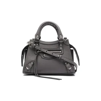 Balenciaga Leather Cow Leather Handbag Mini Women's Gray