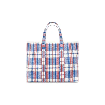 Balenciaga Barbes Lambskin Tote Bag Shopping Bag Handbag Crossbody Bag Medium Size Unisex Blue/Red