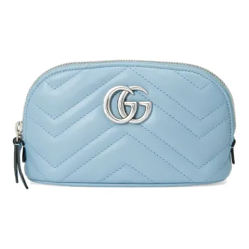 GUCCI Marmont Quilting Leather Makeup Bags Clutches Toiletry Bags Medium Size Women's Multicolor