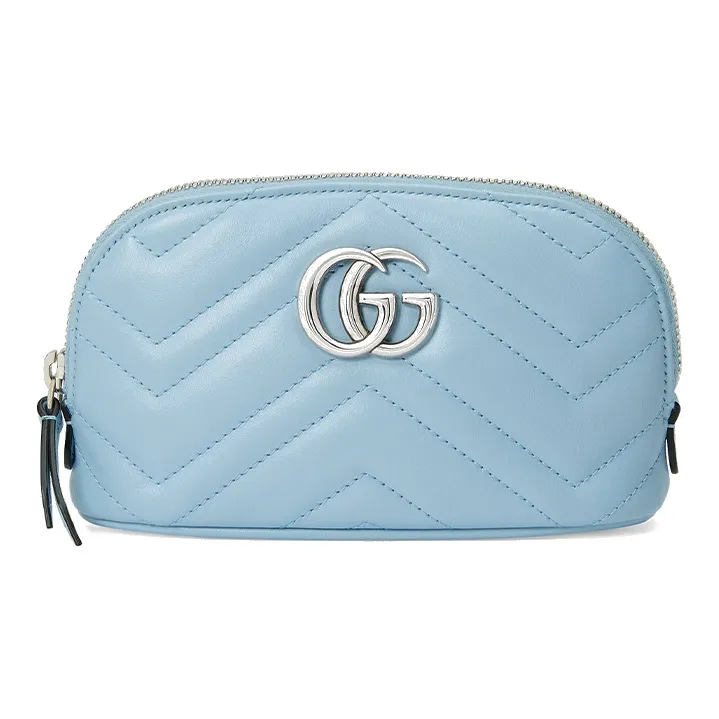 GUCCI Marmont Quilting Leather Makeup Bags Clutches Toiletry Bags Medium Size Women's Multicolor-0