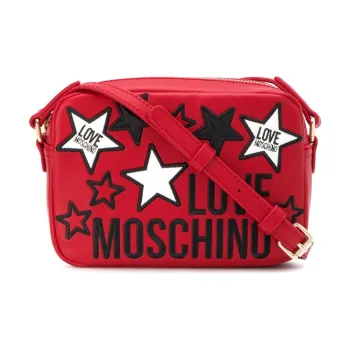 MOSCHINO Polyurethane Portable Crossbody Bag Shoulder Bag Women's Red