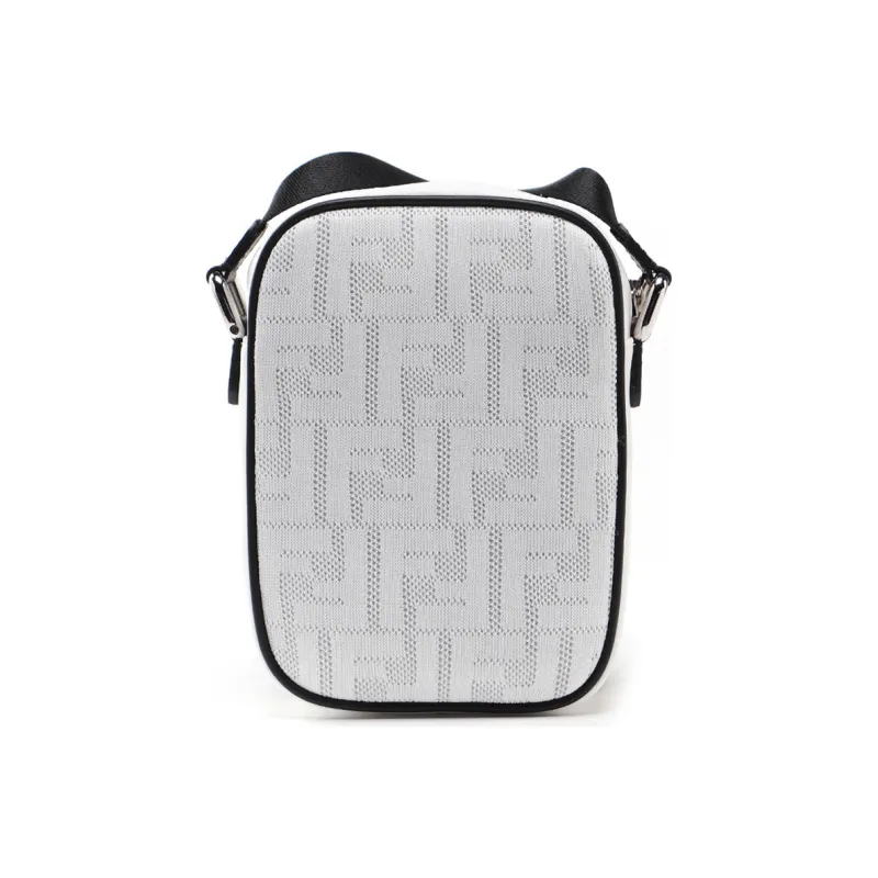 FENDI Mesh Canvas With Leather Messenger Bag Camera Bag Shoulder Bag Crossbody Bag Men's White/Black-2