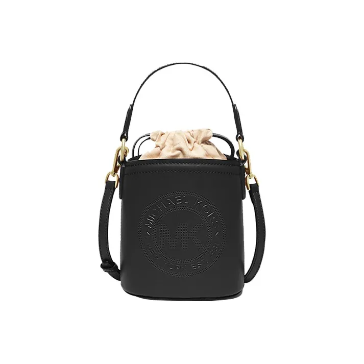 MICHAEL KORS Aidy Cow Leather Bucket Bag Handbag Shoulder Bag Crossbody Bag Small Size Women's Black-0