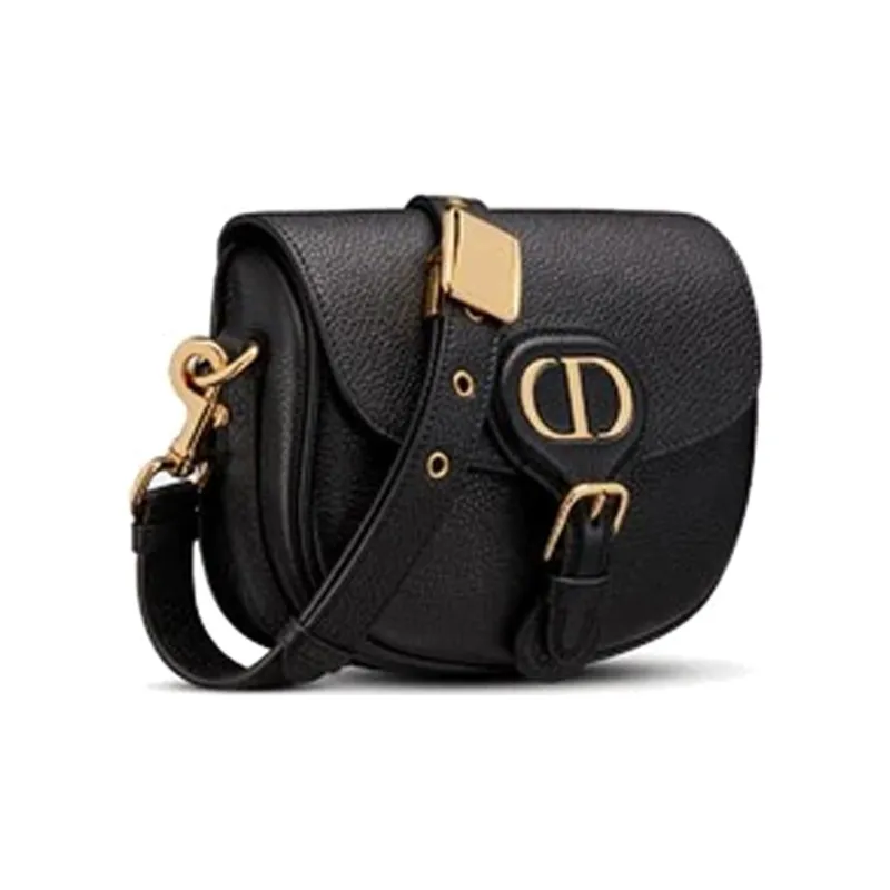 DIOR Bobby Grained Calfskin Shoulder Bag Crossbody Bag Small Size Women's Black-2