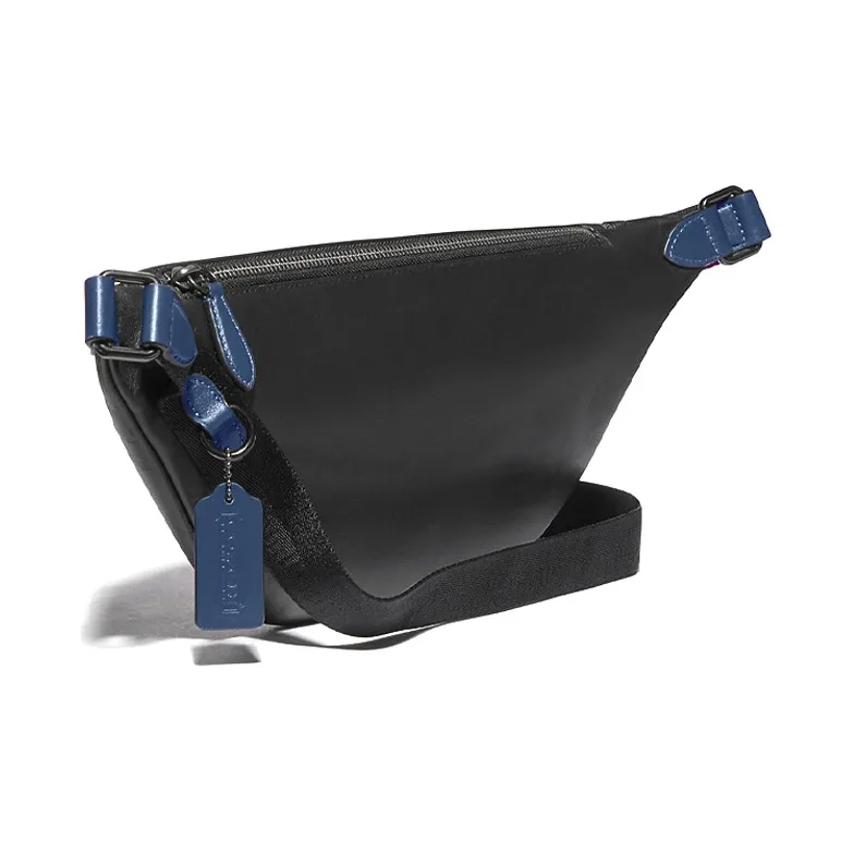 COACH League Cow Leather Crossbody Bag, Sling Bag, Fanny Pack Tubas Men's Charcoal Black-1