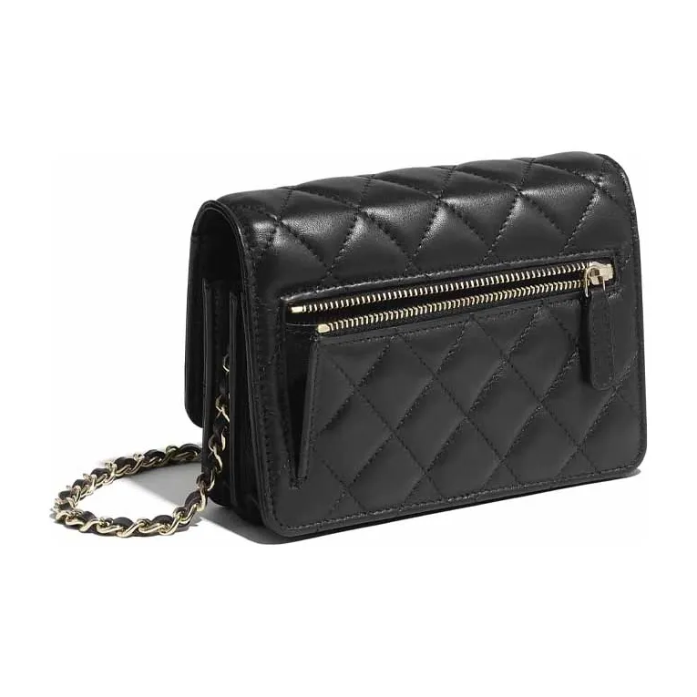 CHANEL Lambskin Flap Bag, Shoulder Bag, Crossbody Bag Trumpets Women's Black-1