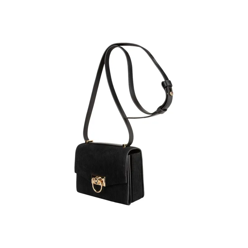 MICHAEL KORS Hendri Leather Shoulder Bag Women's Black-7